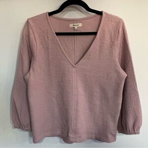 Madewell Textured Full Sleeve V-Neck Top